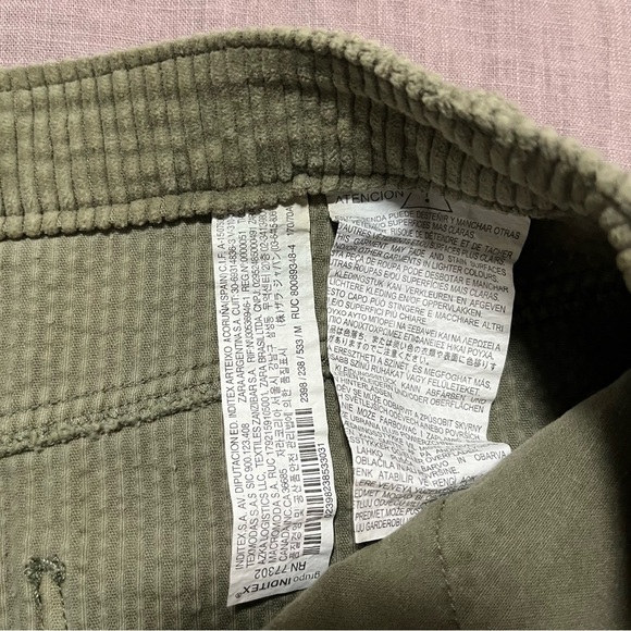 Sage Green Corduroy Button-Front Skirt Size Medium Zara Fall Academia Y2K - Picture 5 of 8